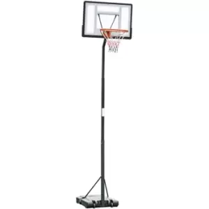 Image of HOMCOM Basketball Hoop Freestanding 255-305cm Hoop Height Adjustable Stand with Backboard Wheels for Teens Adults Black