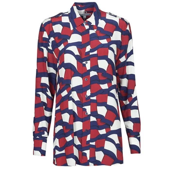 Image of Tommy Hilfiger VISCOSE PRINTED BLOUSE LS womens Shirt in Multicolour - Sizes FR 34,FR 36,FR 38,FR 40,FR 42