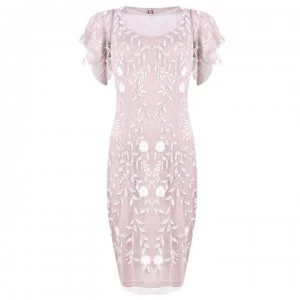 Image of Adrianna Papell Beaded Short Dress - DUSTED