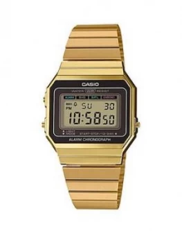 Image of Casio Casio Retro Black Digital Dial Gold Stainless Steel Bracelet Watch