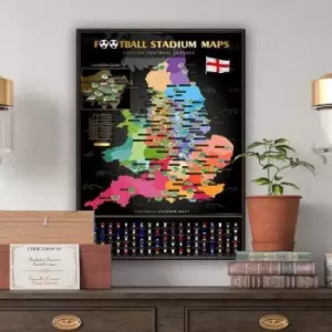 Image of UK Football Stadium Scratch Map