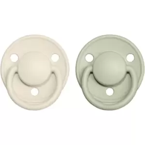 Image of BIBS De Lux Natural Rubber Size 2: 6+ months dummy Ivory / Sage 2 pc