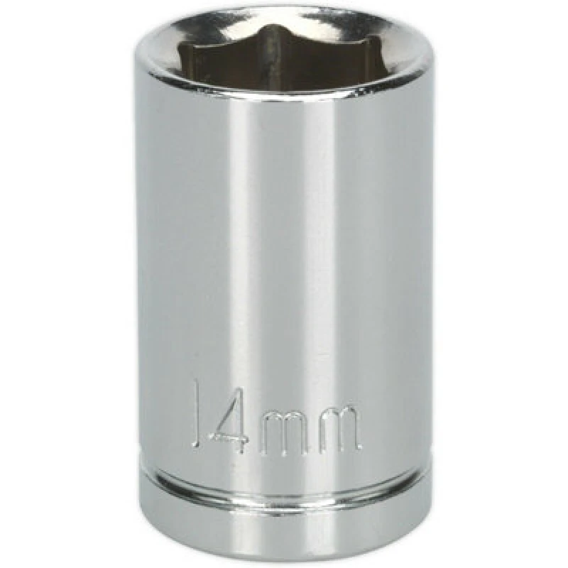 Image of Loops 14mm Chrome Plated Drive Socket - 1/2" Square Drive - High Grade Carbon Steel Metallics