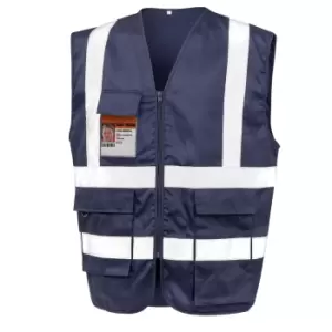 Image of WORK-GUARD by Result Unisex Adult Heavy Duty Security Vest (S) (Navy Blue)