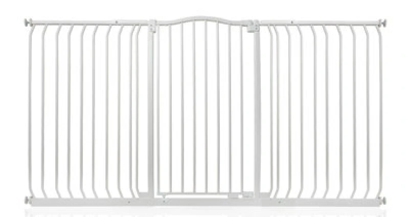 Image of Safetots Extra Tall Curved Top Safety Gate, 179Cm - 188Cm, Matt White, Extra Tall 100Cm In Height, Pressure Fit Stair Gate