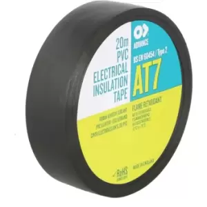Image of AT7 Black pvc Insulation Tape - 75mm x 20m - Black - Advance