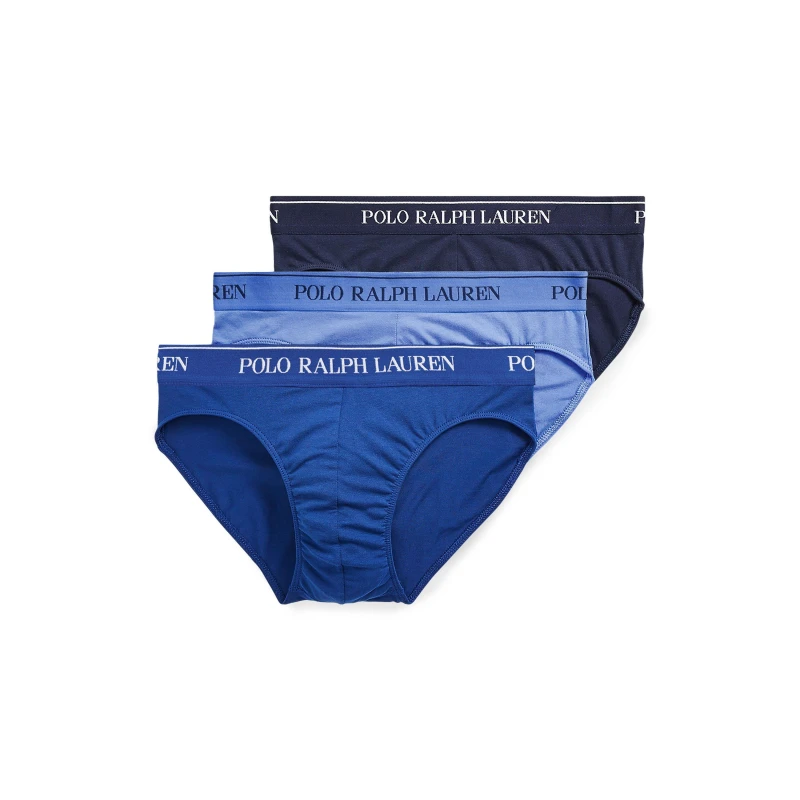 Image of Polo Ralph Lauren Mens Cotton 3 Pack Boxer Briefs Blue Multi male Medium