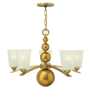Image of 5 Light Multi Arm Chandelier Vintage Brass Finish, E27