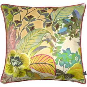 Image of Prestigious Textiles Hidden Paradise Tropical Piped Edge Cushion Cover, Pastel, 55 x 55 Cm