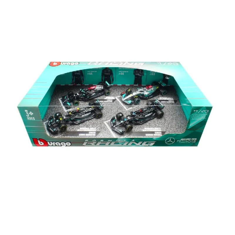 Image of 1:43 F1 Mb 4Pk British Gp Lewis Hamilton Set 1019684