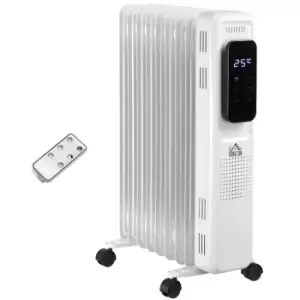 Image of Etna Oil Filled 9 Pipe 2180W Radiator Heater with 3 Heat Settings & Remote Control - White
