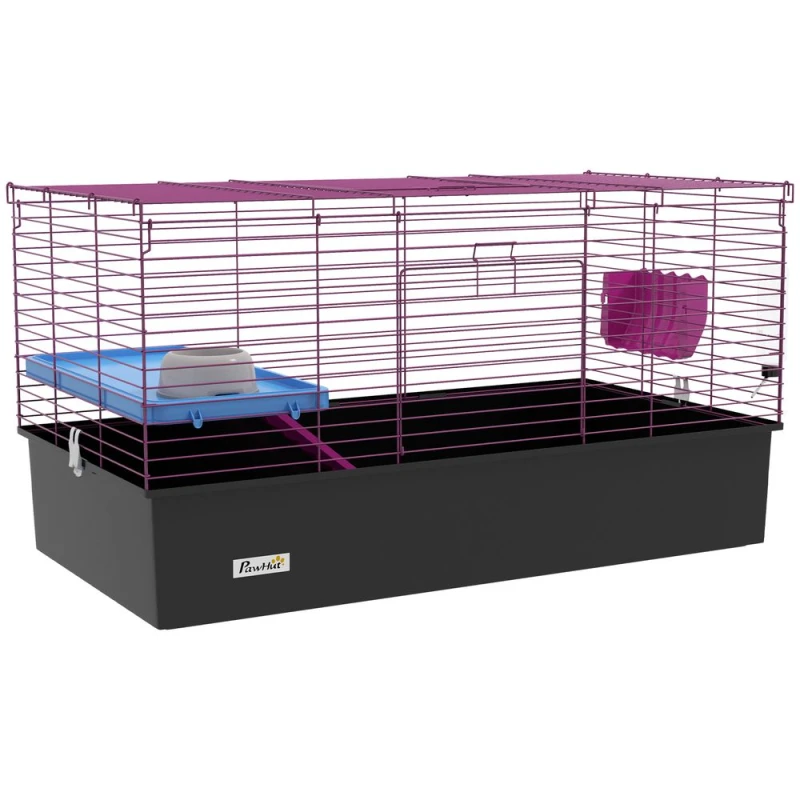 Image of PawHut Pawhut - Small Animal Cage, Rabbit Guinea Pig Hutch, Pet Playhouse Black 5056725515010