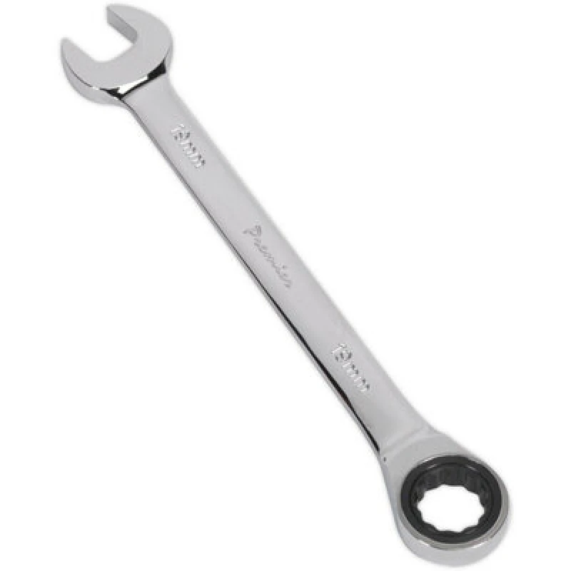 Image of Loops 19mm Ratchet Combination Spanner - Chrome Vanadium Steel - 72 Tooth Ratchet Ring Metallics