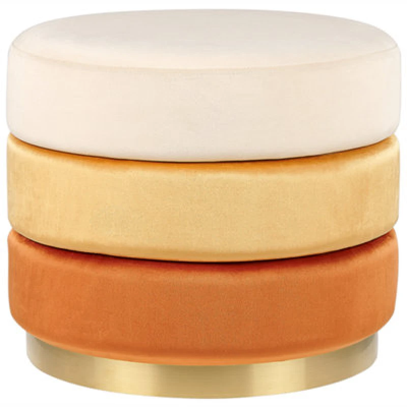 Image of Beliani Pouffe Louin Velvet Orange