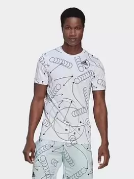 Image of adidas Club Graphic Tennis T-Shirt, Grey Size M Men