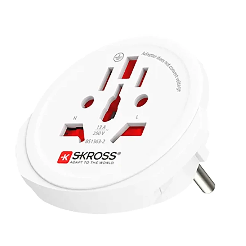 Image of Skross Travel adapter World to Europe for 2- and 3-pole devices from more than 220 destinations NED-628509 World to EU Travel Adapter