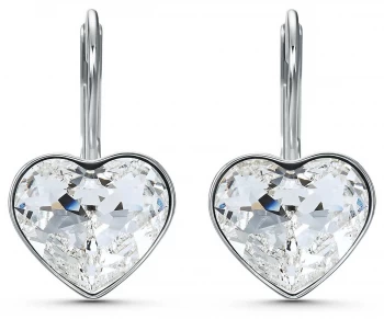 Image of Swarovski Bella Heart Pierced Stud Earrings Rhodium Jewellery