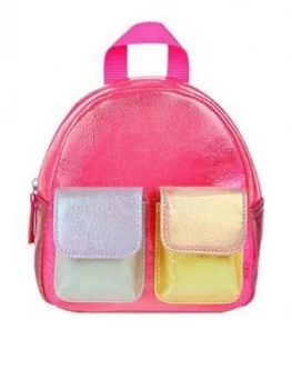 Image of Accessorize Girls Colourblock Metallic Mini Backpack - Multi