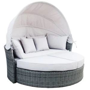 Image of Charles Bentley Luxury Day Bed With Sun Canopy Deluxe Daybed and Silver