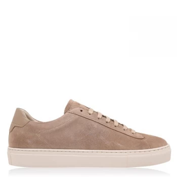 Image of Reiss Finly Low Top Suede Trainers - Taupe Grey