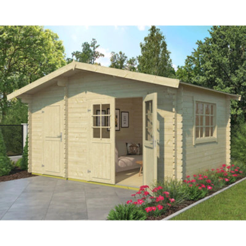 Image of Lasita Maja Lasita Osland Keila 34 Two Room Log Cabin - 4.25M X 2.8M - With Side Store