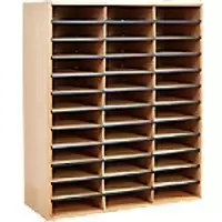 Image of LIBERTY HOUSE TOYS Desktop Filing AB488 Laminated Wood With Corrugated Fibreboard Inserts Colour 74 (W) x 30.2 (D) x 87.5 (H) cm Beech 74 (W) x 30.2 (