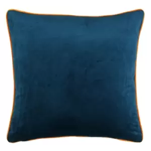 Image of Riva Home Meridian Cushion Cover (55 x 55cm) (Teal/Clementine)