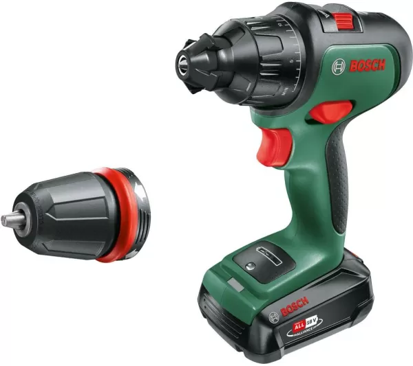 Image of Bosch AdvancedImpact 18 Cordless Combi Drill with 1 Battery - Green & Black