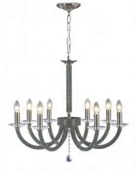Image of Ceiling Pendant Chandelier 8 Light Black Chrome, Crystal
