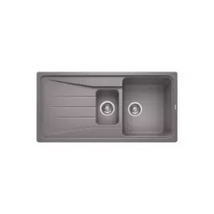 Image of 1.5 Bowl Grey Composite Kitchen Sink with Reversible Drainer - Blanco Sona 6S Pd