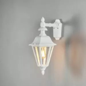 Image of Konstsmide Pallas Outdoor Classic Large Lantern Down Wall Light - Matt White, IP23