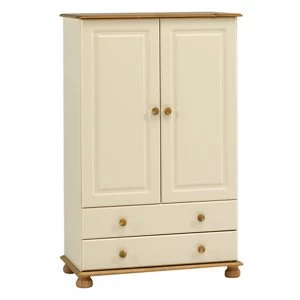 Image of Oslo Cream Pine 2 Drawer Double Wardrobe (H)1373mm (W)883mm (D)440mm