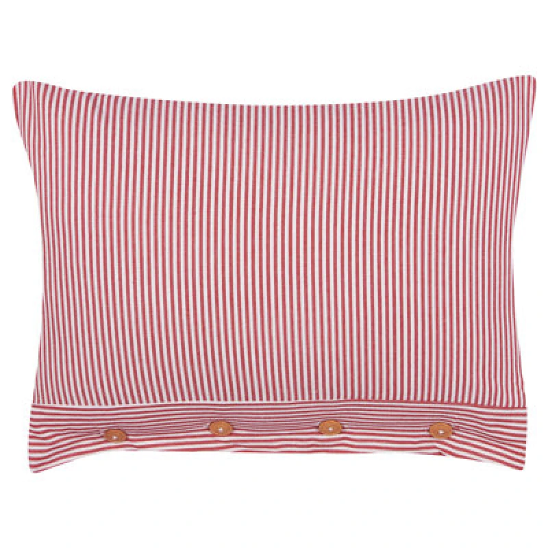 Image of Beliani Throw Cushion Aalita Cotton 40 X 60 Cm Red Striped