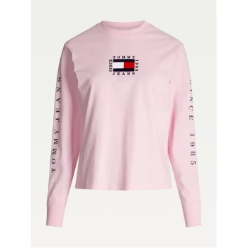Image of Tommy Jeans Box Flag T Shirt - Romntc Pink TOJ