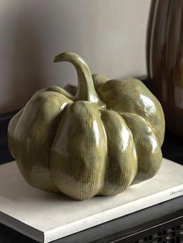 Image of Crossland Grove Ceramic Pumpkin Sage 210x180x170mm, Green 5.06E+12