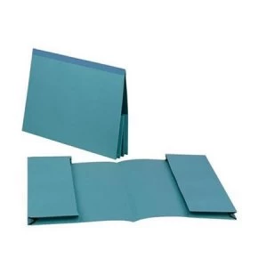 Image of Guildhall Foolscap Reinforced Double Pocket Manilla Legal Wallet Blue Pack of 25