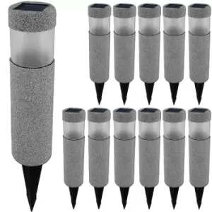 Image of Solar Pathway Light 12Pcs Stone Design