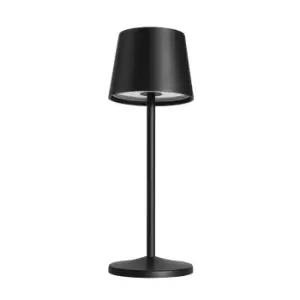 Image of Treta LED Table Lamp with Round Tapered Shade Black, 2700-4000K, IP54