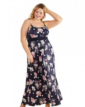 Image of Yumi Curves Spot And Floral Maxi Dress