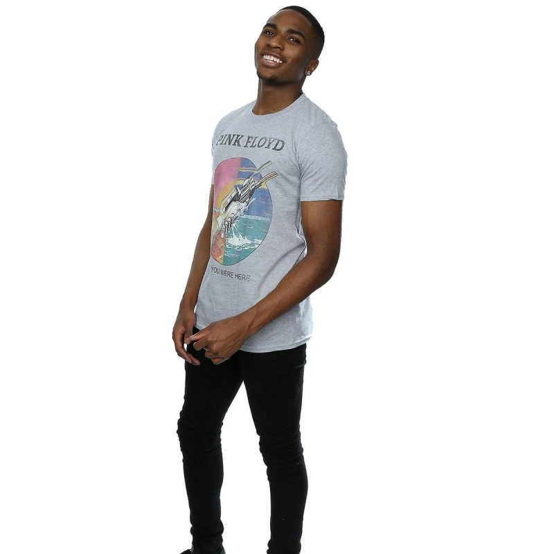Image of Pink Floyd Pink Floyd Men Wish You Were Here Heather T-Shirt in Grey Size: Small Grey S Male 5063377456073