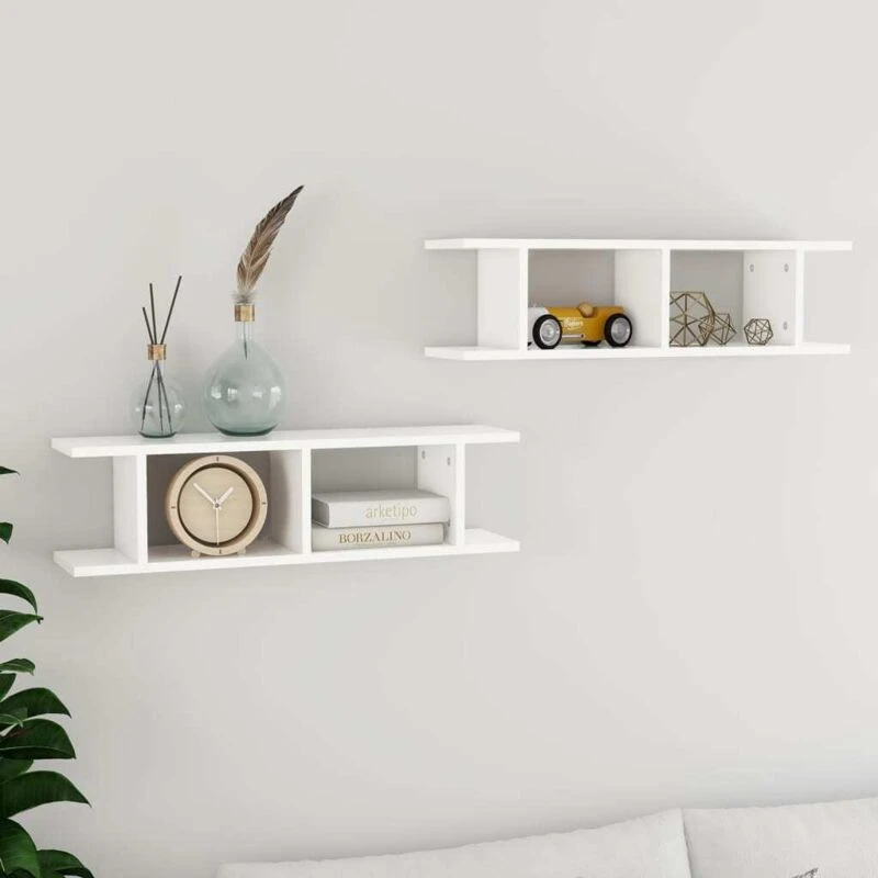 Image of VIDAXL Vidaxl - Wall Shelves 2 pcs White 75x18x20cm Engineered Wood 8720286596050