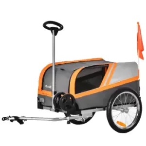 Image of Pawhut 2-in-1 Pet Trolley Stroller - Orange