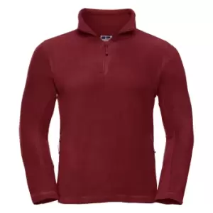 Image of Russell Mens 1/4 Zip Outdoor Fleece Top (XS) (Classic Red)