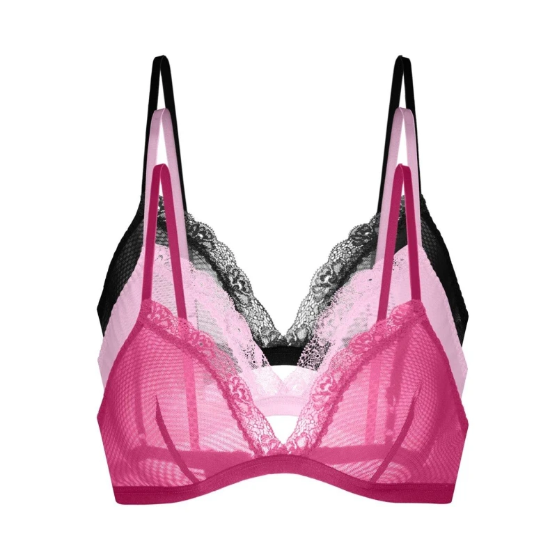 Image of Dorina Misha Bralette 3 Pack Pink/Black female L
