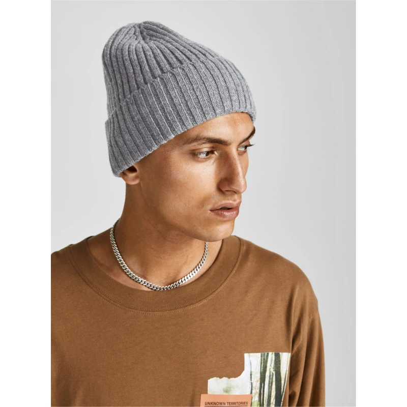 Image of Jack and Jones Jacper Knit Beanie - Grey Grey One Size