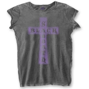 Image of Black Sabbath - Vintage Cross Womens Small T-Shirt - Grey
