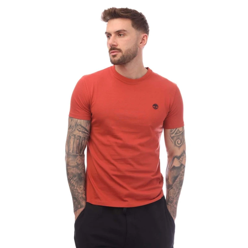 Image of Timberland Dunstan River Crew Neck T-Shirt - Orange Orange S