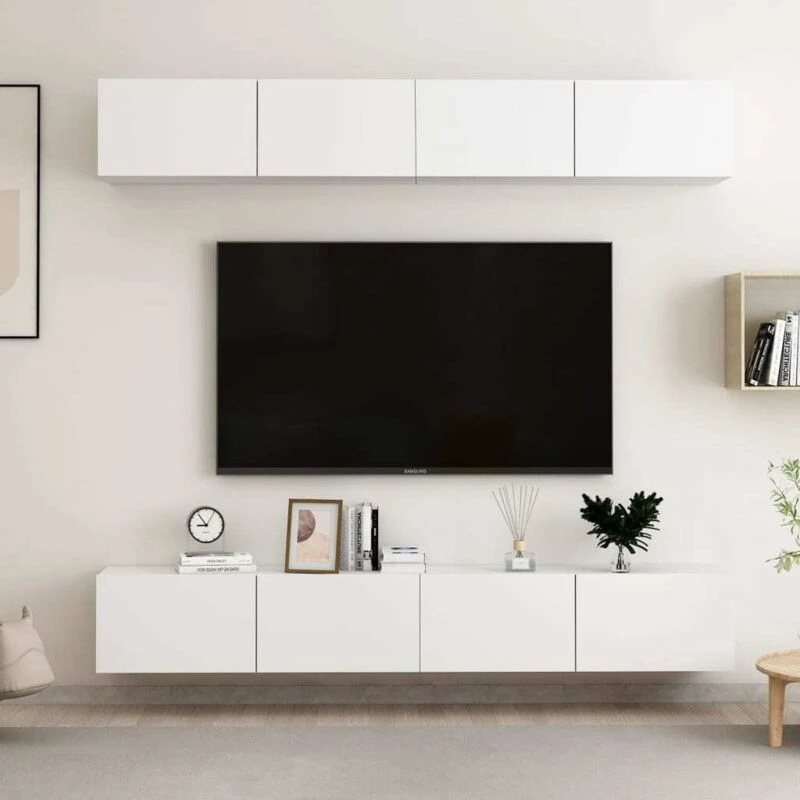 Image of VIDAXL Vidaxl - tv Cabinets 4 pcs White 100x30x30cm Engineered Wood 8720286569344