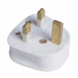 Image of Zexum 13A White Plastic Electrical Safety UK 3 Pin Plug Top