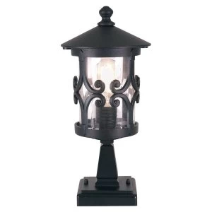 Image of 1 Light Outdoor Pedestal Light Black, E27
